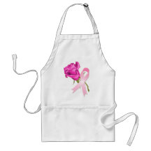 Rosa Band mit Rose *Breast Krebs-Bewusstsein * Schürzen