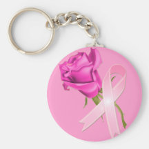 Rosa Band mit Rose *Breast Krebs-Bewusstsein * Schlüsselbänder