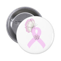 Rosa Band-Schmetterling buttons