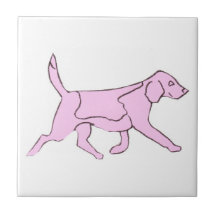 Rosa Beagle-Hundefliese