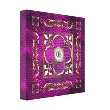 Rosa-beflecktes Glas-Monogramm-Lilien-Leinwand Gespannte Galerie Drucke