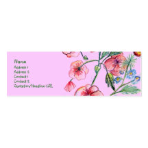 Rosa Bell-Blumen-Visitenkarte