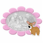 Rosa Blumecorgi-Foto-Rahmen Fotoausschnitt