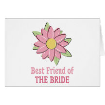 Rosa Blumen-Braut Bestfriend Karten