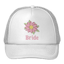 Rosa Blumen-Braut Trucker Kappe