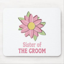 Rosa Blumen-Bräutigam-Schwester Mousepad