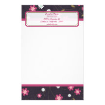 Rosa Blumen-Briefkopf-Briefpapier Büropapiere