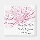Rosa Blumen-Effekt, der Save the Date Magneten Wed