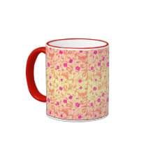 Rosa Blumen Kaffeetasse