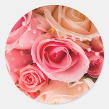 Rosa Blumenstrauß Runde Aufkleber