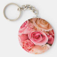 Rosa Blumenstrauß Schlüsselanhänger