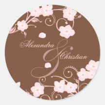 Rosa Blüte, die Save the Date Mitteilung Wedding i Runde Aufkleber
