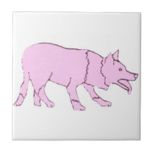 Rosa Border-Collie-Hundefliese