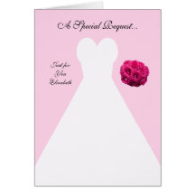 Rosa Brautjungfern-Einladungs-Karte -- Brautkleid