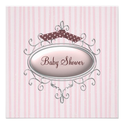 Rosa Brown-Baby-Dusche Ankündigung