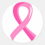 Rosa Brustkrebs Schleife 3 Runde Sticker