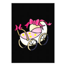 Rosa Buggy Ankündigungskarte