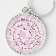 Rosa Camouflageserenity-Gebet Keychain Schlüsselbänder