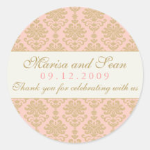 Rosa Champagne Damast des Monogramm-Bevorzugungs-A