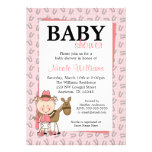 Rosa Cowgirl-Hufeisen-Babyparty-Einladungen
