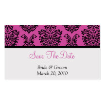 Rosa Damast Save the Date Visitenkarten Vorlage