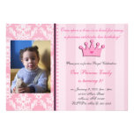 Rosa Damast und Streifen-Prinzessin Foto Invitatio Ankündigung