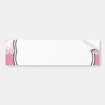 Rosa Diamanten und Perlen-Damast-Einladung Autosticker