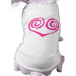 Rosa Doppelt-Spiralen-Herz-Brustkrebs-Überlebender Hundeshirt