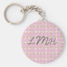 Rosa Dottie Monogramm Keychain Schlüsselband