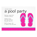 Rosa drehen Reinfall-Pool-Party Einladung um