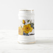 Rosa Eglanteria, P.J. Redoute, wilde gelbe Rosen Tasse