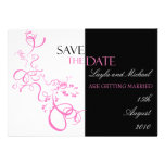 Rosa Einladung des Strudels Save the Date
