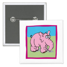 Rosa Elefant Anstecknadelbutton