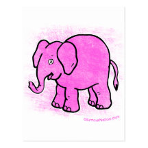 rosa Elefant Postkarten