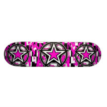 Rosa Emo spielt Skateboard durch Bradley Boness di Individuelles Skateboard