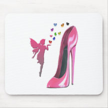 Rosa Fee-und Stilett-Schuh-Kunst Mauspads