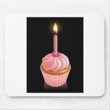 Rosa feenhafter Kuchenkleiner kuchen mit Geburtsta Mousepads