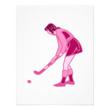 Rosa Feld-Hockey-Mädchen Ankündigungen