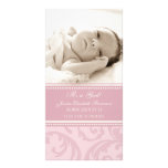 Rosa Foto-Schablonen-neue Baby-Geburts-Mitteilung Foto Karten