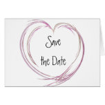 Rosa Fraktal-Herz-Save the Date Mitteilung Karte