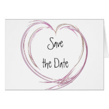 Rosa Fraktal-Herz-Save the Date Mitteilung Karte