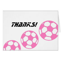 Rosa Fußball Ball-Dank! Grußkarten