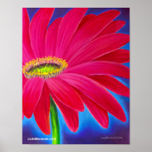 Rosa Gänseblümchen-Blumen-Kunst Giclee - Plakat