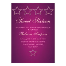 Rosa Geburtstag des Juwel-Stern-Bonbon-16 laden ei Ankündigungen