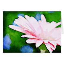 Rosa Gerbera-Blumenkunst Grußkarte