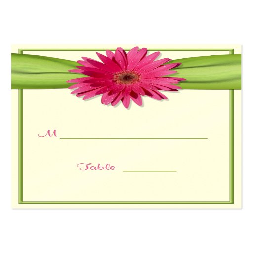 Rosa Gerbera-Gänseblümchen-Anlass-Platzkarte Visitenkartenvorlagen