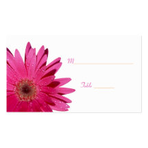 Rosa Gerbera-Gänseblümchen-Anlass-Platzkarte Visitenkartenvorlagen