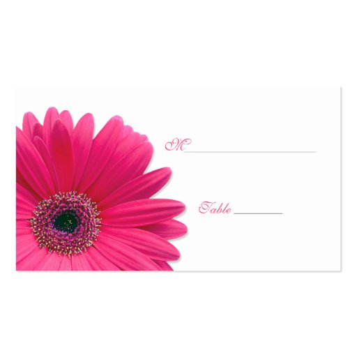 Rosa Gerbera-Gänseblümchen-Anlass-Platzkarte Visitenkartenvorlagen