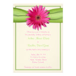 Rosa Gerbera-Gänseblümchen-Grün-Band-Hochzeits-Ein