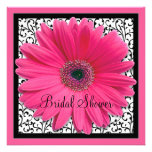 Rosa Gerbera-Gänseblümchen-Schwarz-Brautparty-Einl